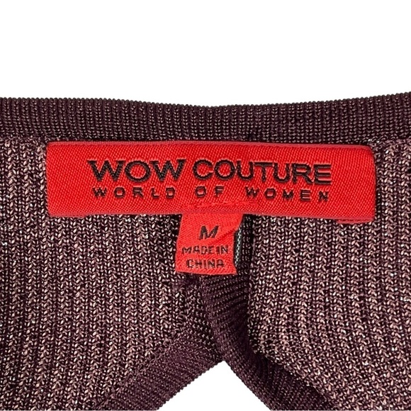 WOW WORLD OF WOMEN FLORAL METALLIC CHERRY CUTOUT LONG SLEEVE BODYCON DRESS - Picture 14 of 16